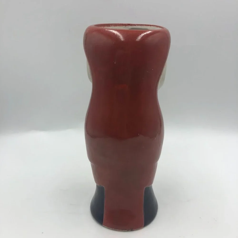 Vintage Ceramic Tropical Parrot Bird Tiki Vase Macaw Cup Planter